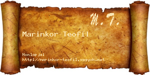 Marinkor Teofil névjegykártya